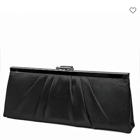 NWOT Jessica McClintock Black & Silver Clutch With Silver Chain Strap - Picture 6 of 8